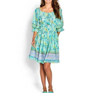 Bella Tu Poppy shirred waist smocked floral dress size XL